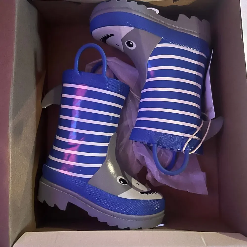 Lily & Dan kids rain boots shark